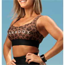 Chocolate Leopard Print Sports Bra