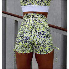 Lime Leopard Print Scrunch Bum Shorts