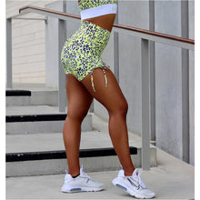 Lime Leopard Print Scrunch Bum Shorts